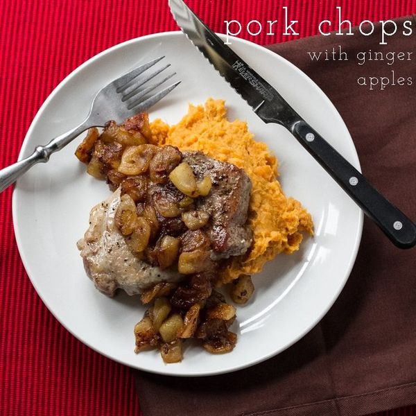 Pork Chops with Ginger Fried Apples