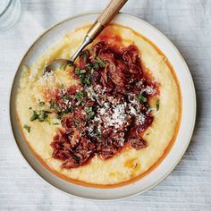 Pork Ragù Over Creamy Polenta