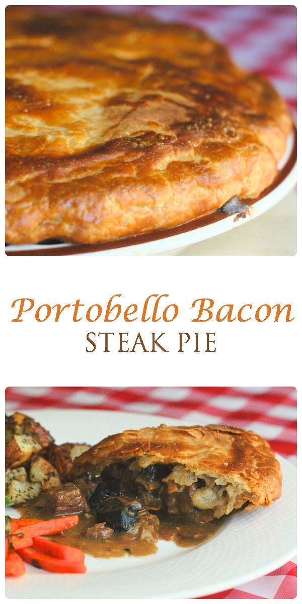 Portobello Bacon Steak Pie