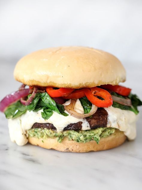 Portobello Mushroom Burger with Avocado Chimichurri