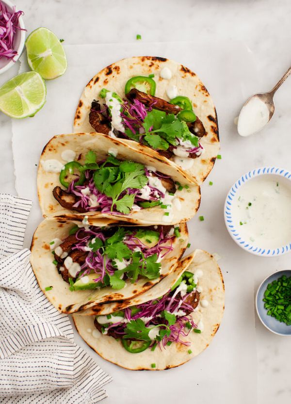 Portobello Tacos w/ Vegan Jalapeño Sauce