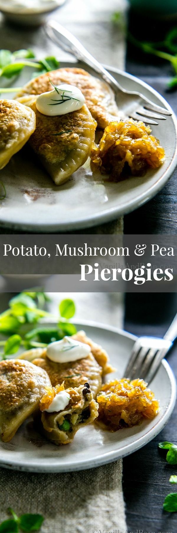 Potato, Mushroom and Pea Pierogies, Vegetarian or Vegan