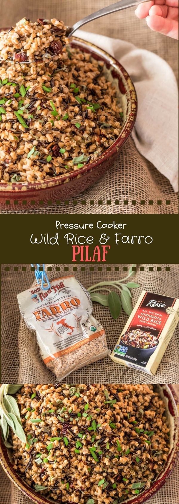 Pressure Cooker Wild Rice and Farro Pilaf