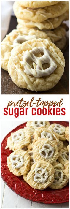 Pretzel-topped Sugar Cookies