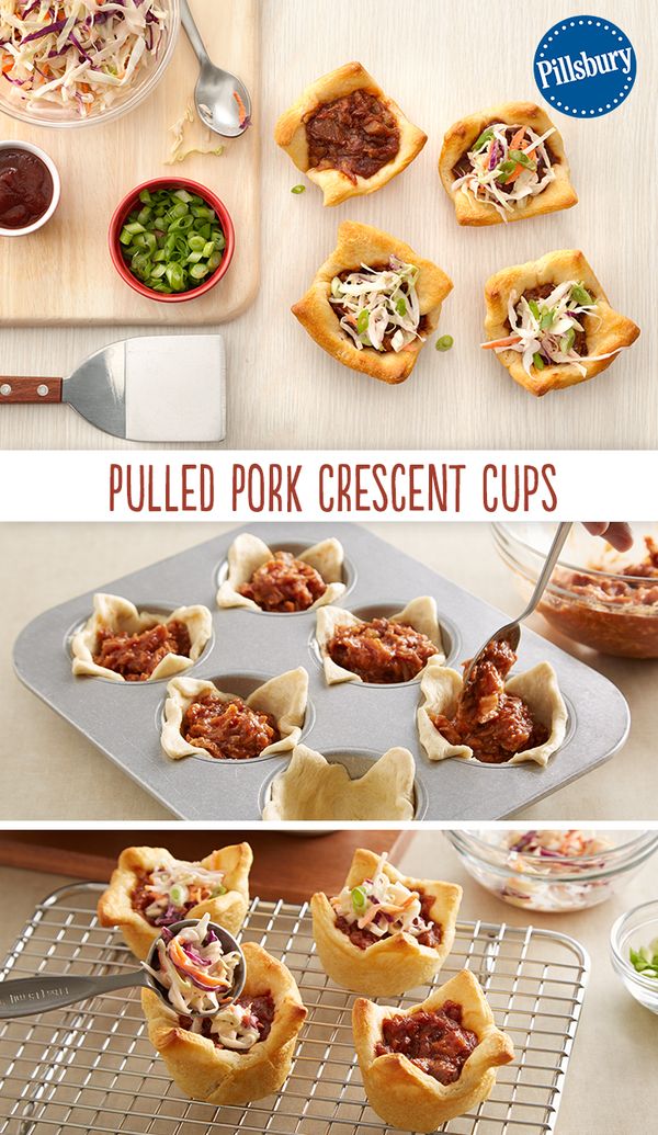 Pulled Pork Crescent Cups