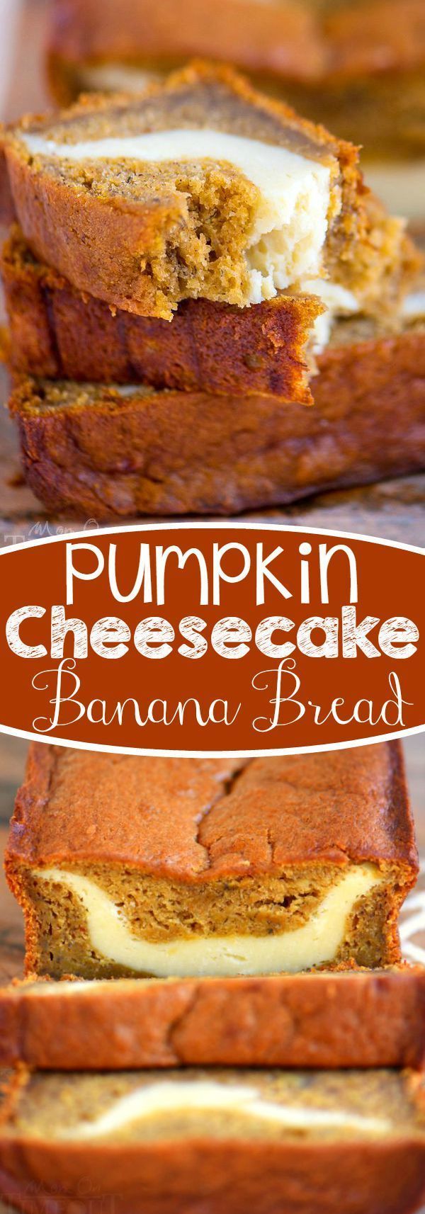 Pumpkin Banana Cheesecake Bread