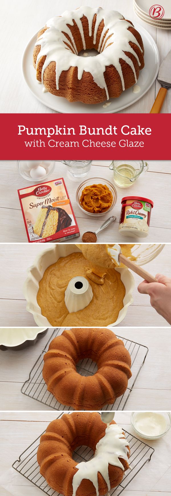 Pumpkin Bundt Cake with Cream Cheese Glaze