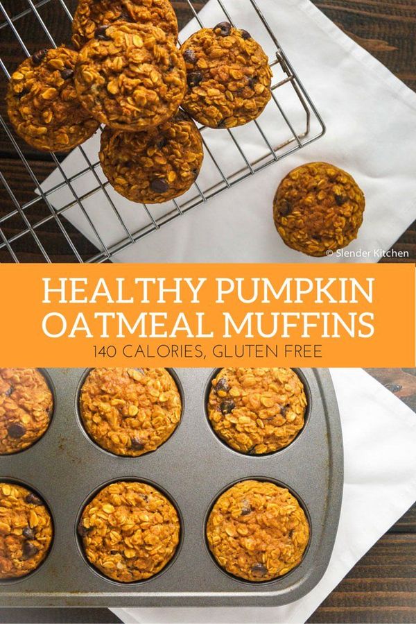 Pumpkin Chocolate Chip Oatmeal Muffins