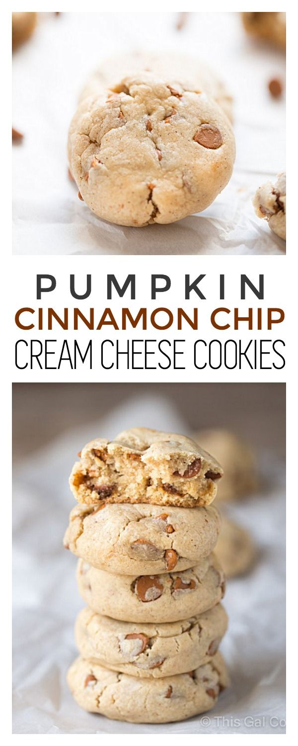 Pumpkin Cinnamon Chip Cream Cheese Cookies