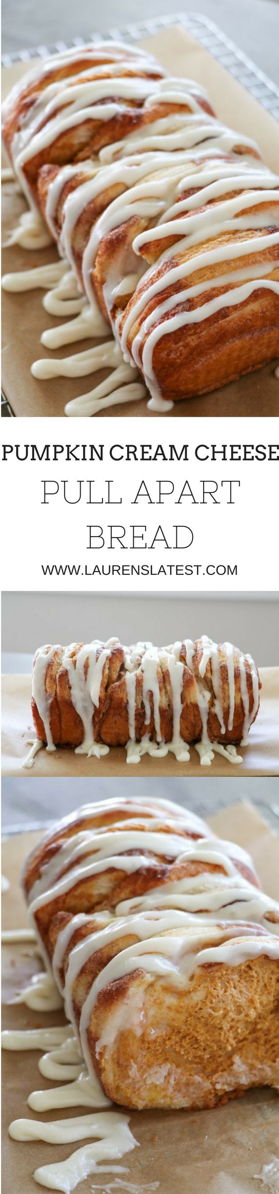 Pumpkin Cream Cheese Pull Apart Bread