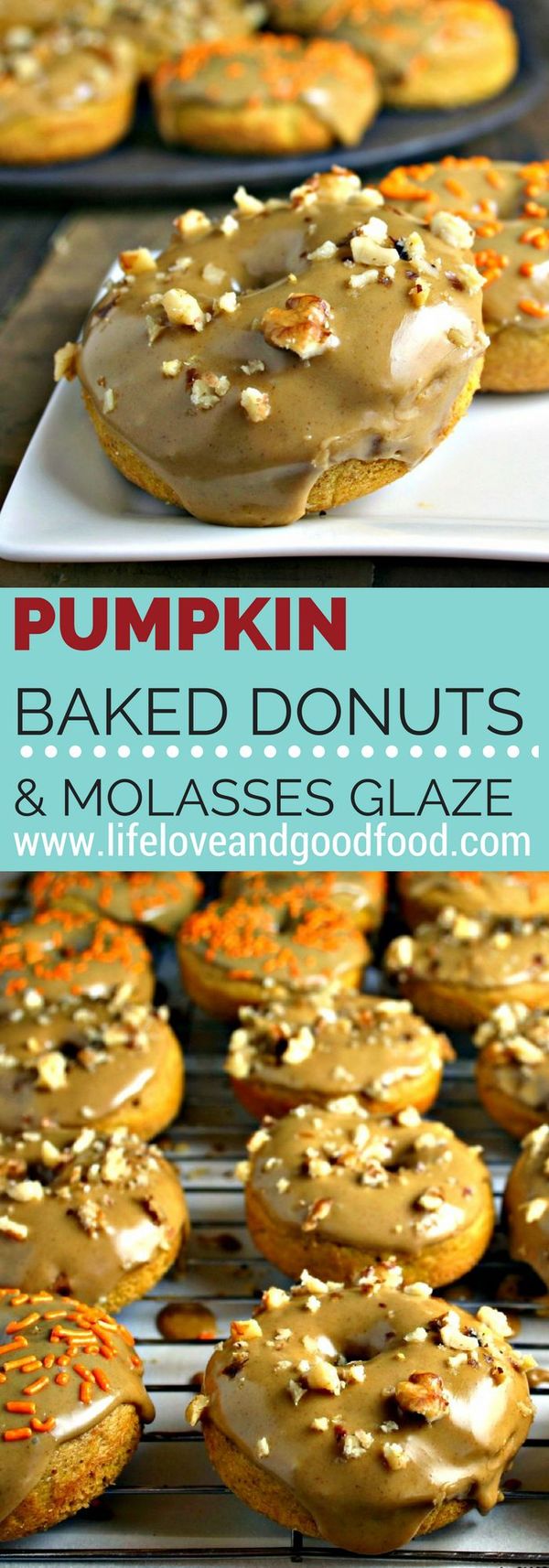 Pumpkin Donuts with Molasses Glaze