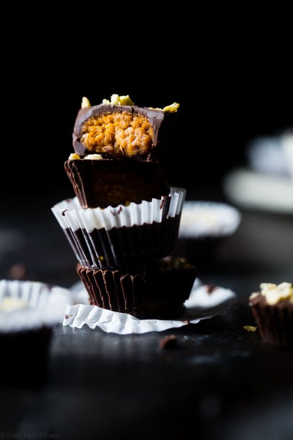 Pumpkin Edible Cookie Dough Cups with Kettle Corn