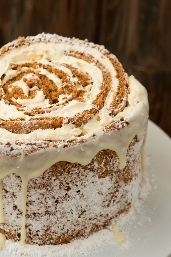 Pumpkin Roll White Chocolate Cake