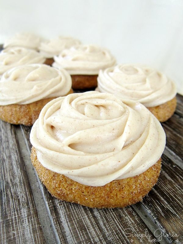 Pumpkin Snickerdoodles With Cinnamon Cream Cheese Icing