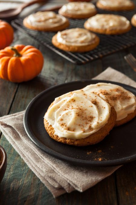 Pumpkin Spice Cookies With Cream Cheese Frosting