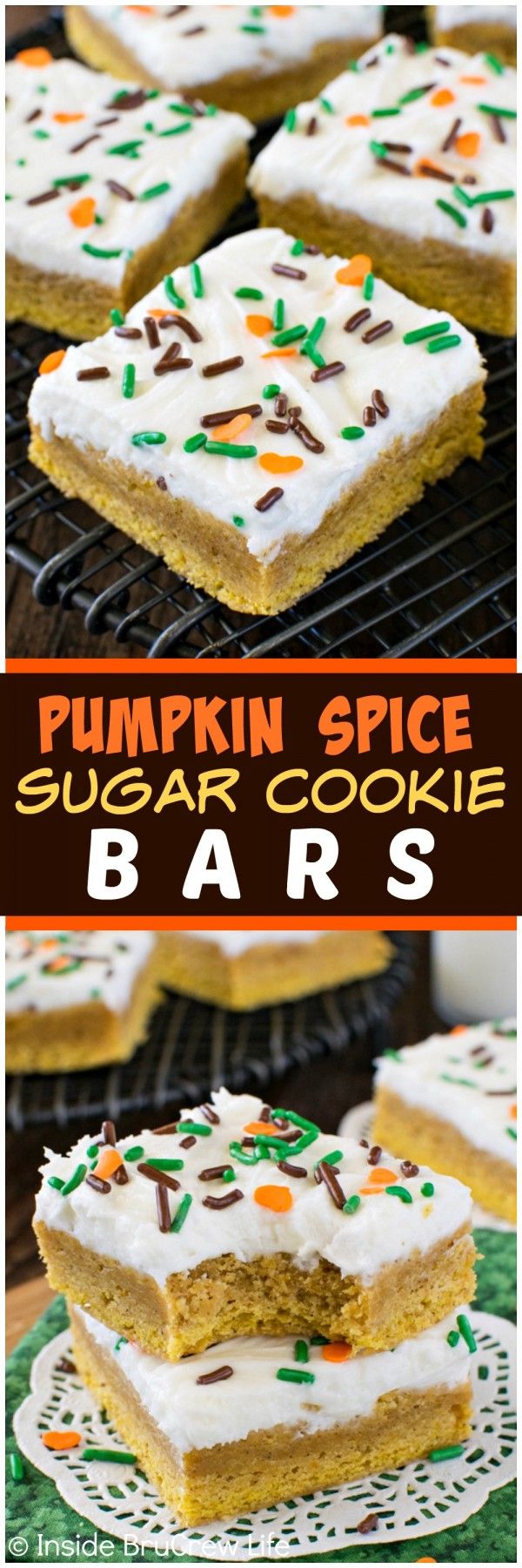 Pumpkin Spice Sugar Cookie Bars