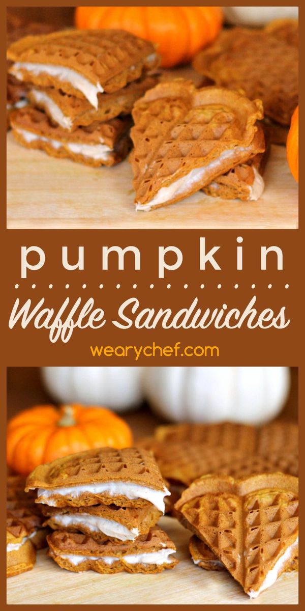 Pumpkin Waffles with Cream Cheese Filling