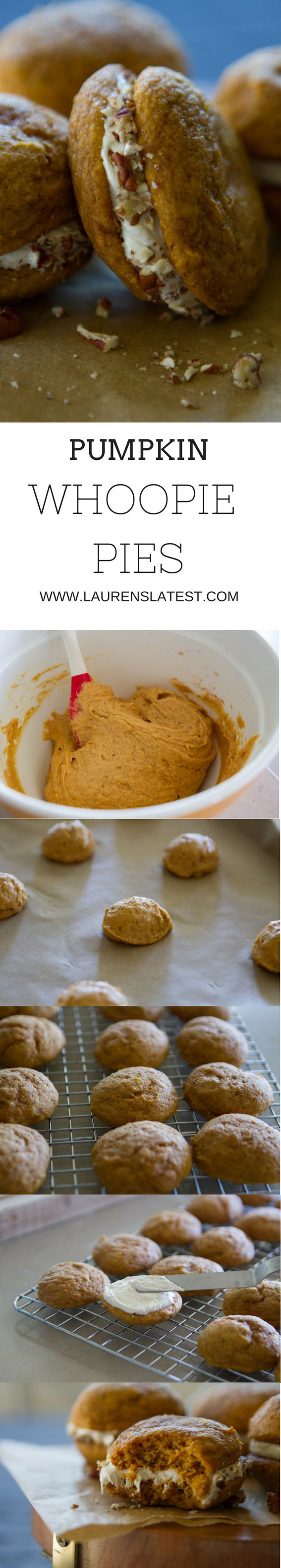 Pumpkin Whoopie Pies with Caramel Pecan Filling