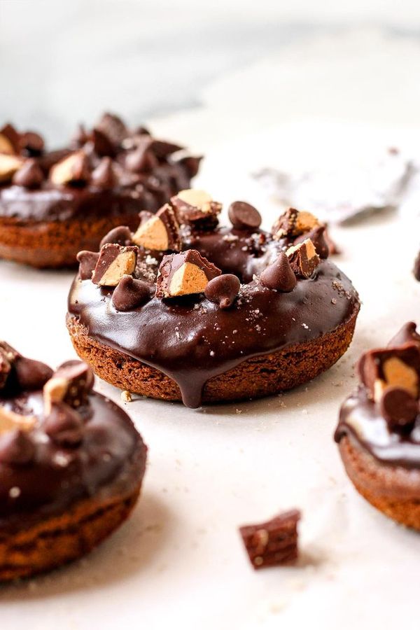 Quadruple Chocolate Peanut Butter Donuts