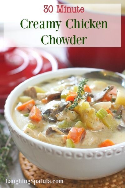 Quick Chicken Chowder with Mushrooms