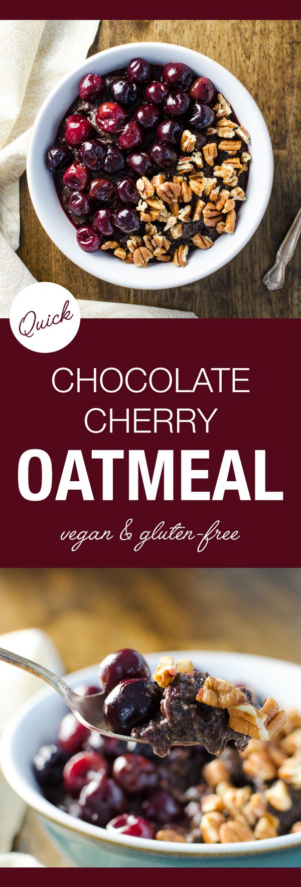 Quick Chocolate Cherry Oatmeal