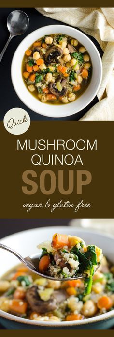 Quick Mushroom Quinoa Soup