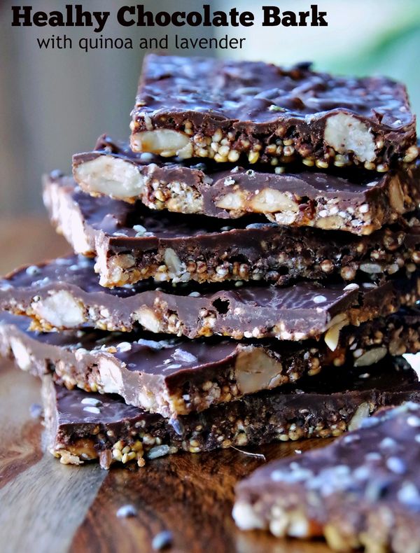 Quinoa and Lavender Healthy Chocolate Bark