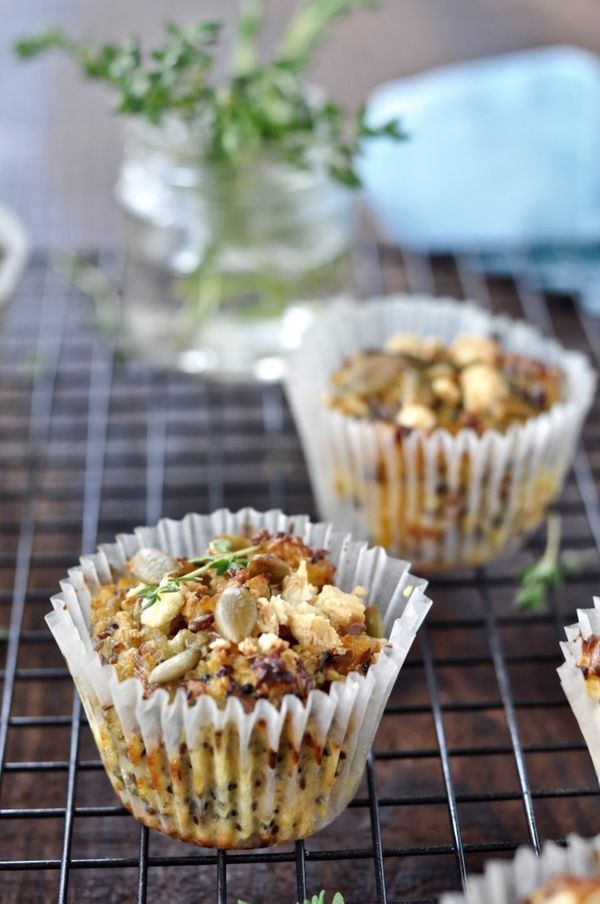 Quinoa, sweet potato & feta bakes (gluten free