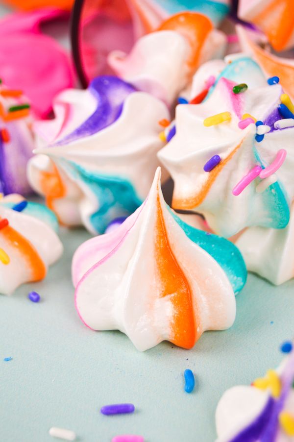 Rainbow Meringues