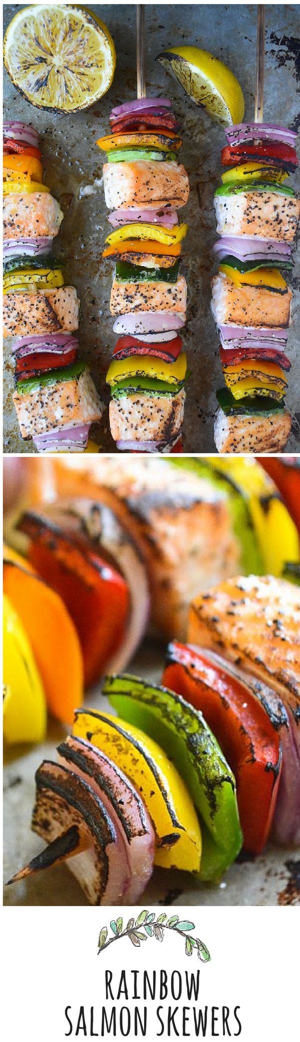 Rainbow Salmon Skewers