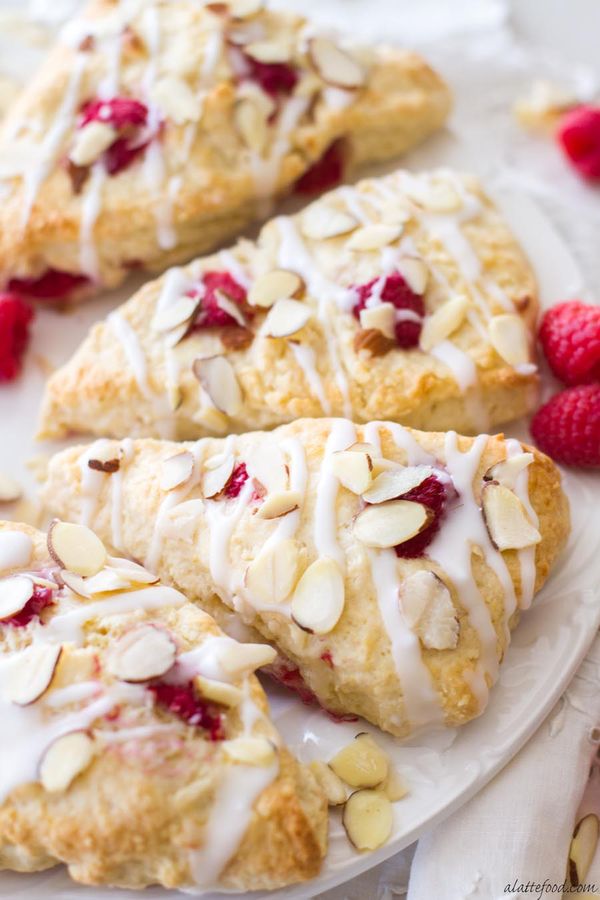 Raspberry Almond Cream Scones