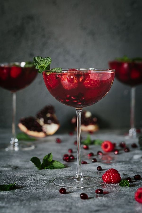 Raspberry and Pomegranate Rosé Summer Cocktail