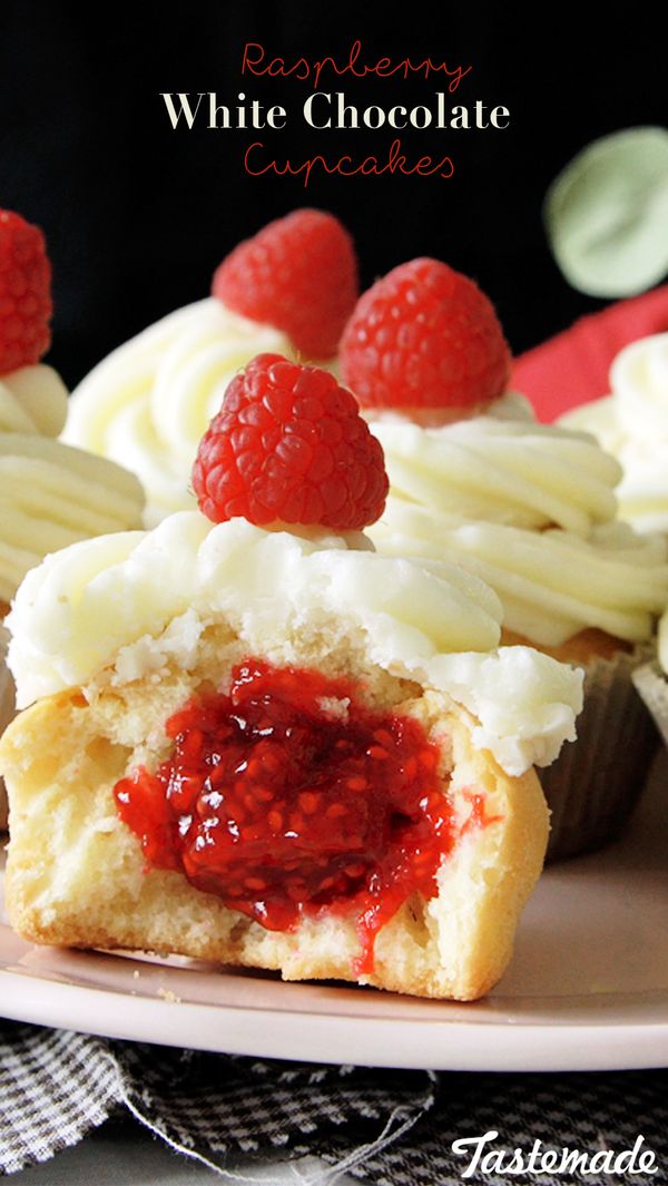 Raspberry and White Chocolate Cupcakes