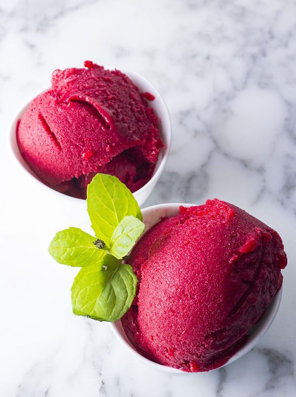 Raspberry Basil Sorbet