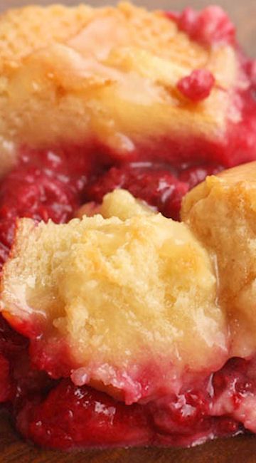 Raspberry Bread Pudding with Vanilla Cream Sauce