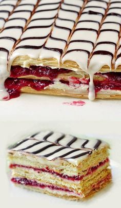 Raspberry Buttercream Mille Feuille