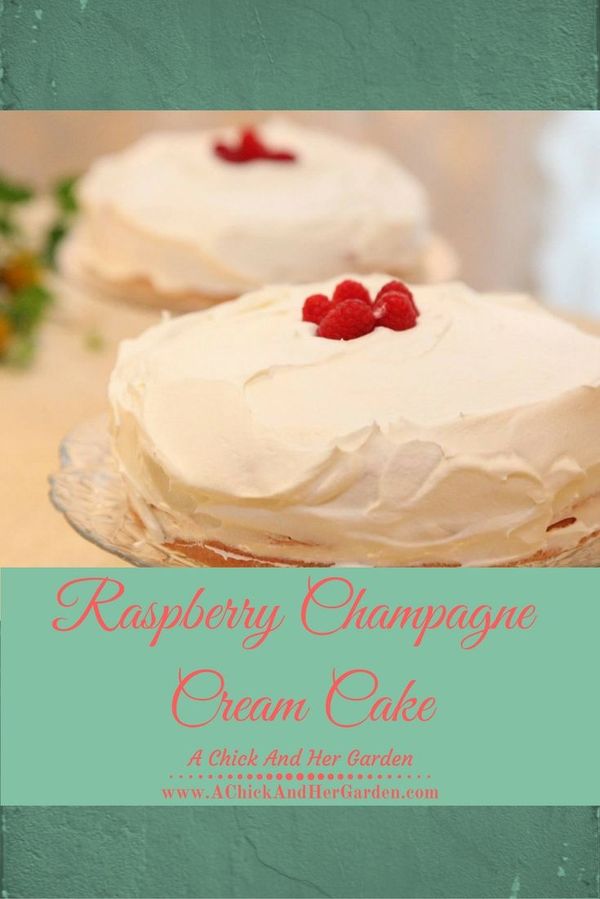 Raspberry Champagne Cream Cake