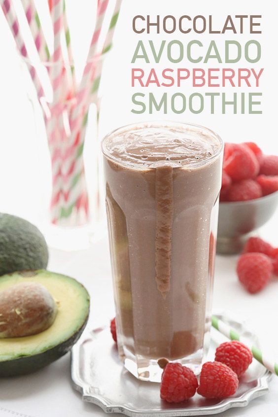 Raspberry Chocolate Avocado Smoothie