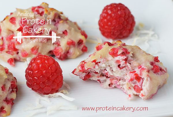 Raspberry Coconut Protein Cookies