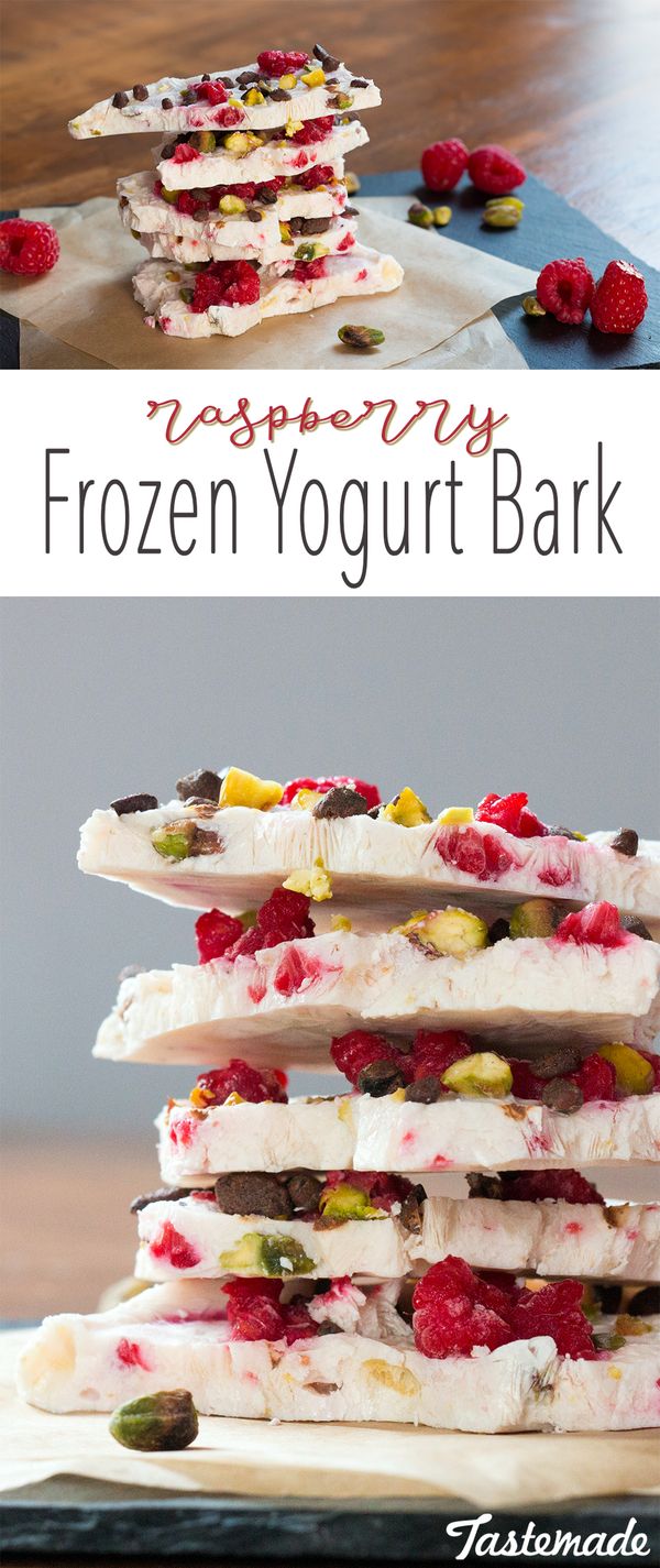 Raspberry Frozen Yogurt Bark