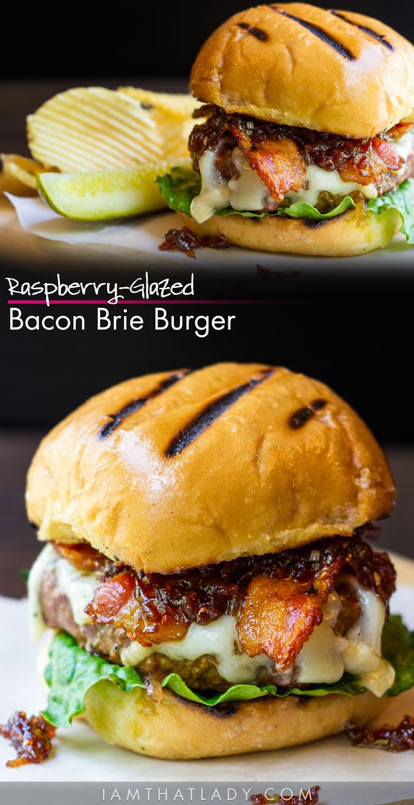 Raspberry-Glazed Bacon Brie Burger