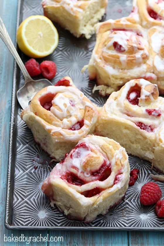 Raspberry Lemon Sticky Buns with Lemon Glaze