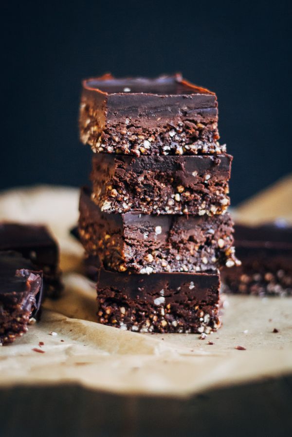 Raw Chocolate Fudge Brownie Bars