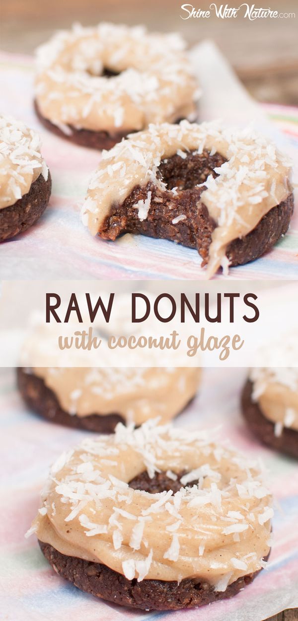 Raw Donuts with Coconut Glaze