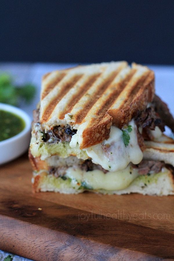 Real Men Cook: Steak & Fontina Cheese Panini with Chimichurri Sauce