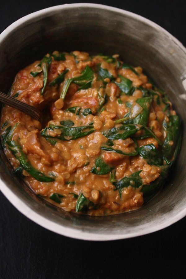 Red Lentil and Spinach Masala