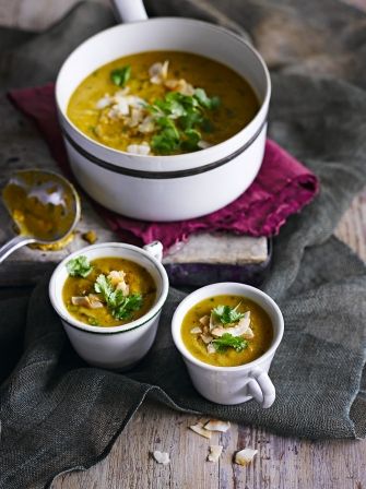 Red lentil, sweet potato & coconut soup