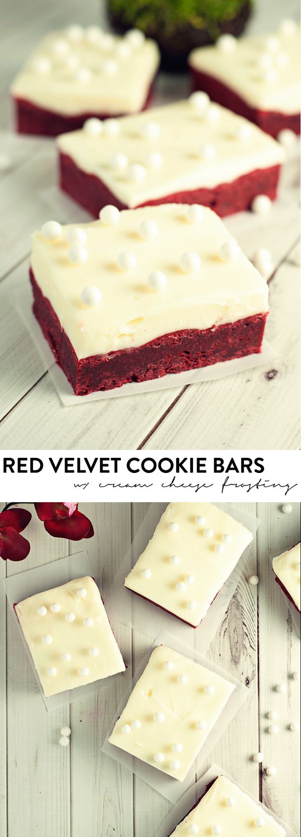 Red Velvet Cookie Bars with Cream Cheese Frosting