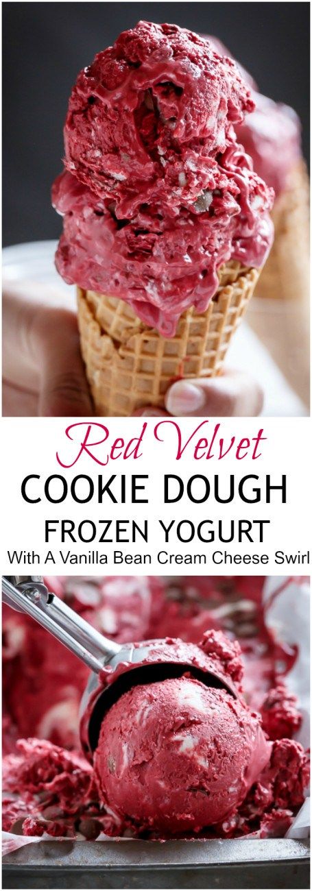 Red Velvet Cookie Dough Frozen Yogurt