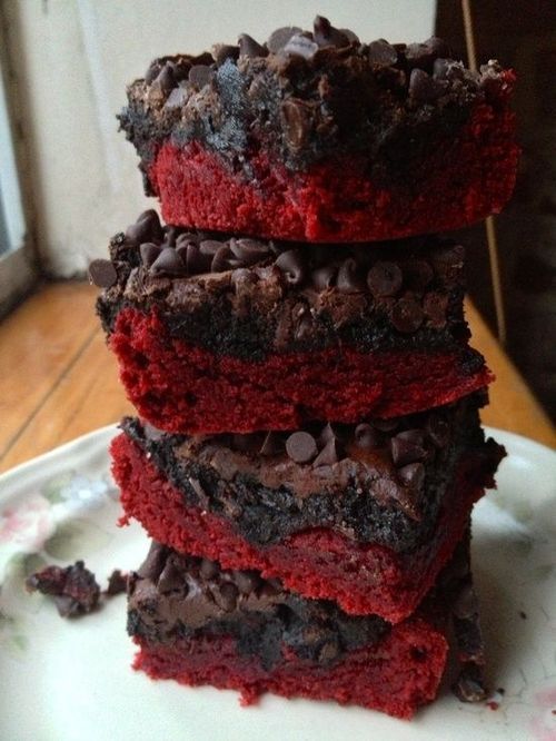 Red Velvet Oreo Truffle Brownie Bars